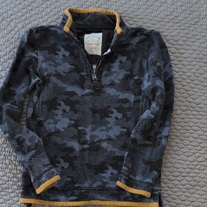 Fat Face Kids Camo Sweater - Blue and Orange